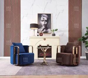 Phòng khách thiết lập da tổng hợp vòng xoay xoay phòng chờ giọng ghế với bàn kim loại nhỏ - Product Image 2