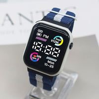 Jam Tangan Olahraga Elastis Murah Grosir Wanita Pria Anak Gelang Jam LED Elektronik Digital