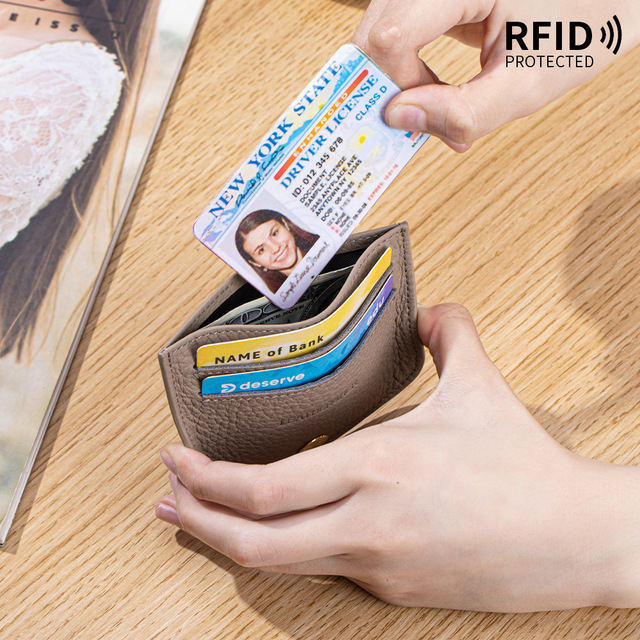 New Arrival Card Bag with RFID for Women Genuine Leather Driver's License Card Holder Mini Bank Card Purse for Female