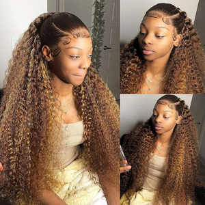 Venta al por mayor Highlight 13X6 pelucas de encaje frontal de pelo humano sin pegamento Full HD pelucas de encaje para mujeres negras Kinky Curly HD pelucas de encaje frontal - Product Image 4