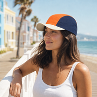 Casquette de baseball 5 panneaux pour tout-petits, style camper, color block, chapeau de soleil pour enfants, logo personnalisé, pour bébés garçons et filles, réglable, vente en gros, usine OEM