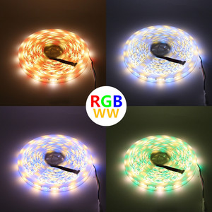12V Flexibler 5050 RGB Farbwechsel-<span class=keywords><strong>LED</strong></span>-Lichtstreifen IP65 Wasserdichtes Beleuchtungsband 60LEDs/m Weiß Warm für Heim TV Hotel Dekoration - Product Image 6