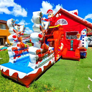 Castillo inflable navideño de Santa Claus, combo de brincolín inflable para niños, castillo inflable comercial para fiestas al aire libre. - Product Image 1