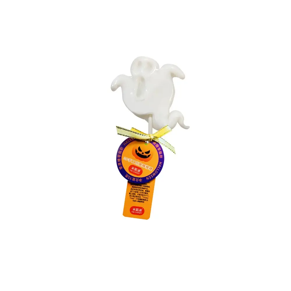 Vendita calda cinese oem snack esotico caramelle di Halloween 3D lecca-lecca creativo fatto a mano (forma madre fantasma)
