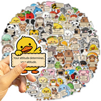 100 Pezzi Adesivi Graffiti con Animali Carini e Citazioni Positive per Laptop e Bottiglie, Adesivi Motivazionali di Supporto Emotivo