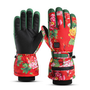 Guantes de invierno impermeables y a prueba de viento para pantalla táctil, guantes calefactables recargables para ciclismo de esquí al aire libre, hechos de poliéster que proporcionan calidez - Product Image 1