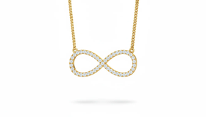 สร้อยคอทองคำคลาสสิกเหนือกาลเวลาประดับเพชรรูปอินฟินิตี้ พร้อมสายสร้อยสำหรับผู้หญิง เครื่องประดับคุณภาพสูง โดดเด่นด้วยสัญลักษณ์อินฟินิตี้ที่เปล่งประกาย เหมาะสำหรับสวมใส่ในชีวิตประจำวัน - Product Image 2