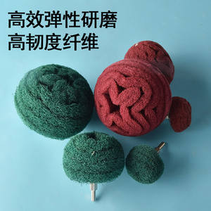 Tête de ponçage à fibres vertes et rouges avec tige de 6 mm pour le polissage du métal et l'élimination de la rouille - Product Image 2