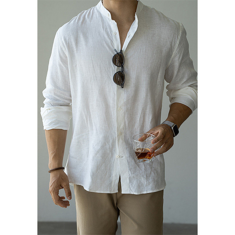 White Stand-Up Collar