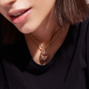 Ciondolo <span class=keywords><strong>Collana</strong></span> con Cornice Portafoto Trasparente Apribile Fai-da-te a Forma di Cuore o Quadrato - Product Image 3