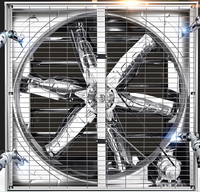 Grand ventilateur d'extraction axial solaire mural en acier inoxydable, facilement assemblable, pour serres industrielles et fermes, efficace pour la dissipation de la chaleur