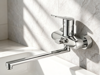 Robinet de douche mural en alliage de zinc pour salle de bain, robinet de baignoire à noyau en céramique, adapté aux salles de bain d'hôtels et d'appartements