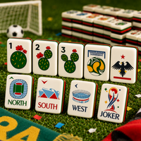 Set Mahjong Akrilik Modern Mewah Edisi Terbatas Tema Sepak Bola 2026 Amerika 160 Ubin Ramah Lingkungan Tahan Lama Permainan Hiburan
