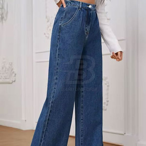 Pantalones vaqueros rectos informales de alta calidad, transpirables, hechos en Pakistán, precio bajo, venta en línea, logotipo de cintura - Product Image 6