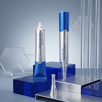 Envase de Crema Facial de Aluminio y Plástico de 22 mm de Diámetro con Acabado Brillante, con Boquilla y Tapa Acrílica Transparente