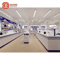 Système de présentoir mural OEM pour magasin, vitrine de présentation de détail autoportante en MDF pour projet de magasin mobile
