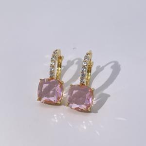 Tianyu Gems Gold Plated Zircon Geometric Cushion Cut Pendant <b>Earrings</b> Luxurious and Elegant Long <b>Earrings</b> for Women - Product Image 6