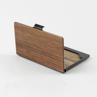 Portefeuille en bois pur pour homme et femme, porte-cartes en aluminium, pince à billets, étui pour cartes de visite