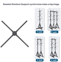 1x3 Hauteur humaine Multi Splicing 3D Hologramme Vitrine 3d Publicité Led Affichage 3D Holographique Vidéo Mur 3D Hologramme Led Fan