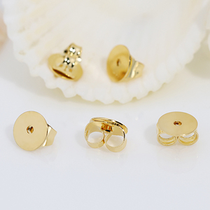 Good Quality 18k Gold Plated Disc <strong>Locking</strong> 316L Stainless Steel <strong>Earring</strong> Stopper Replacements Butterfly <strong>Earring</strong> <strong>Backs</strong> for Studs - Product Image 2