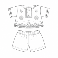Ensemble de vêtements personnalisés pour poupée en peluche : haut imprimé style chinois et short blanc pour ours en peluche, tenue de déguisement
