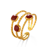 Cincin Terbuka Model Tetesan Minyak Geometris Sederhana Gaya Eropa dan Amerika untuk Wanita, Desain Unik, Populer, dan Cocok untuk Segala Gaya