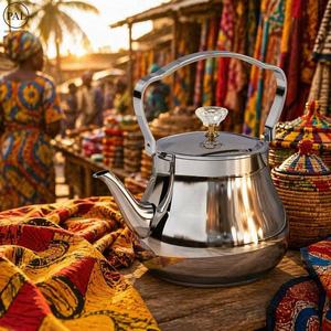 Tetera de Acero Inoxidable con Perilla de Cristal, Base Dorada y Asa Arqueada, 1L 1.5L 2L 3L, para Servicio de Té en el Hogar y la Cocina - Product Image 3