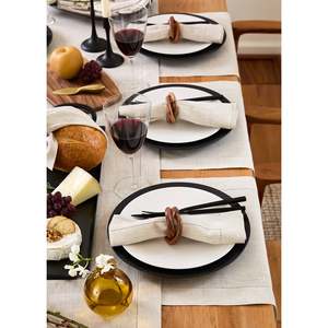 Linen Hemstitch Napkins <b>Placemats</b> with Clean Woven Finish for Conference Dining and Hospitality Distributors - Product Image 1