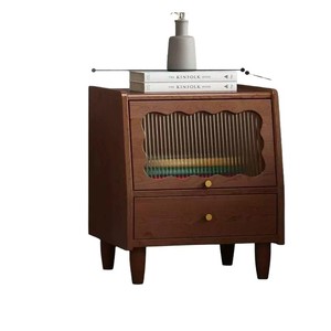 Wooden bedside table, cross-border creative home <b>small</b> storage <b>cabinet</b>, solid wood double-layer bedroom bedside table - Product Image 1