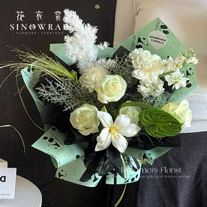 SINOWRAP Nouvel An Ventes Flash Papier d'Emballage Fleurs Motif <span class=keywords><strong>Panda</strong></span> 55*55CM 65Micro Imperméable Fournitures Fleuristes - Product Image 4