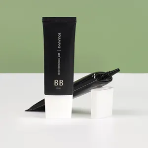 20ml black body care flat oval bb cream sun cream plastic tube for eye essence cosmetic tube packaging bb cream tube container