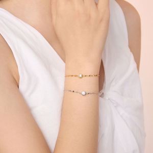 Bracelets pour femmes Dylam Fine, design minimaliste, bijoux en argent S925, rhodié, plaqué or 18 carats, chaîne à lèvres, pendentif rond en zircone 5A - Product Image 2