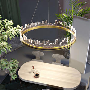 โคมไฟเพดาน LED สไตล์นอร์ดิกมินิมอลทันสมัย ใช้ไฟ AC ดีไซน์สร้างสรรค์ หรูหรา ปรับความสูงได้ ถนอมสายตา เหมาะสำหรับห้องนั่งเล่นและห้องนอน - Product Image 1