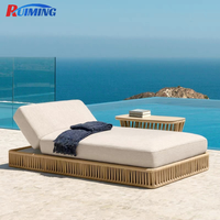 Chaise longue de piscine moderne en aluminium pour extérieur, résistante à l'eau, pour cour et hôtel, mobilier résistant aux UV