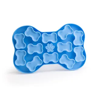 Recommended Anti-Choking Slow Food Plate Bite-Resistant Molar Silicone Pet Licking Bowl Dog Toy Bone Shape Feeders Bowls