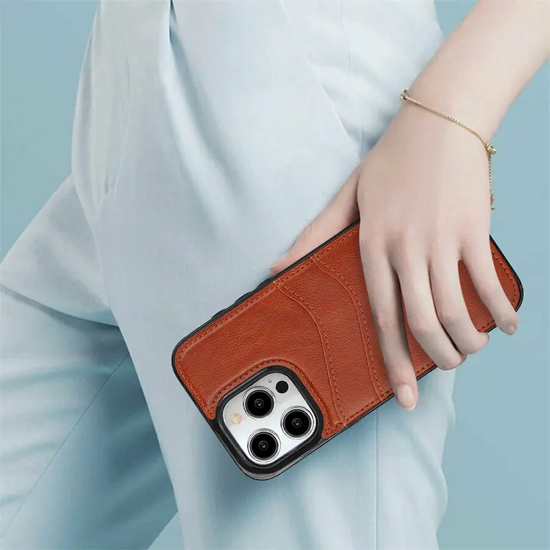 Custodia per telefono con portafoglio in pelle sintetica Premium Design unico per iPhone 15 14 13 Pro per Samsung cellulare e accessorio
