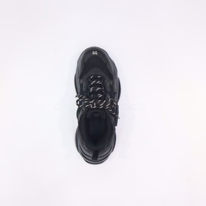 Summer basketball style casual shoes with thick sole, anti-slip and supportive features. Black walking shoes for men. - Product Image 4