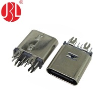 Conector USB 2.0 Tipo-C Hembra de 14 Pines USB-20C-F-02D01, DIP Vertical, para Montaje en PCB, Uso Industrial