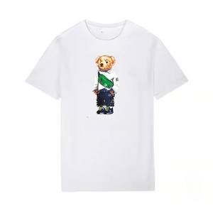 T-shirt en coton respirant pour <span class=keywords><strong>femme</strong></span>, style coréen, à manches courtes, col rond, décontracté, motif animal classique, ours en peluche pour l'été - Product Image 4