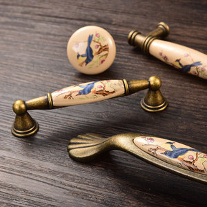 Lemari rias bunga keramik Aloi seng <span class=keywords><strong>Retro</strong></span> antik kenop lemari dapur perangkat keras dapat disesuaikan untuk furnitur kamar tidur - Product Image 4