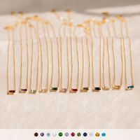 Collier avec pendentif en pierre naturelle de naissance en acier titane pour femme Collier avec pendentif en pierre naturelle de naissance Bijoux