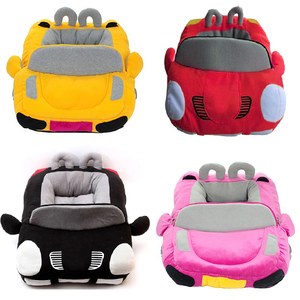 Cama para Perro Personalizada en Forma de Coche Rosa, de Terciopelo Suave, Desmontable y Lavable, para Uso en Interiores, Todas las Estaciones, Estilo de Dibujos Animados - Product Image 2