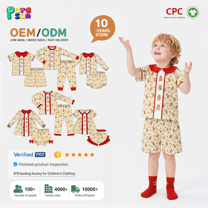 Puresun Trade Assurance, vêtements pour enfants 100% coton, col Peter, imprimé bonhomme en pain d'épices de Noël, ensembles de vêtements pour garçons de 8 à 9 ans - Product Image 1