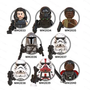 WM6099 Cara Dune Moff Gideon Flame Trooper Greef Carga Death Trooper Mandalorian Minifigs Space Wars mainan hadiah aksi untuk anak-anak