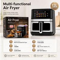 Freidoras Eléctricas Multifuncionales de Gran Capacidad (6L, 8L, 10L, 12L, 15L) con Control Digital, Freidora de Aire Inteligente, Venta al Por Mayor