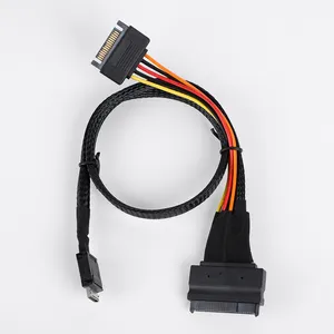 כבל מתאם כונן קשיח u.2 sas 68p sff8639 מיני sas hd 4i sff 8643 sata 15 p/m כוח נתונים כבל WP-B19-0015T