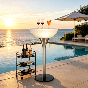 Rotomolded LED Glow Cocktail Hoge Tafel OEM ODM Waterdichte RGB Oplaadbare Lichtgevende Bartafel voor Hotel Resort Jacht - Product Image 1