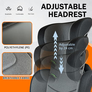 Asiento de Seguridad Infantil Ajustable de 3 a 12 Años, 100 a 150 cm, Cojín Elevador para Automóvil con Respaldo Alto, Capacidad de 36 kg, Cubierta de Tela HDPE, <span class=keywords><strong>Isize</strong></span> - Product Image 4