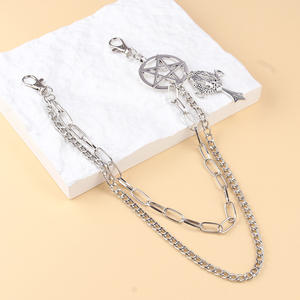 Punk Style Metal Waist Chain With Pentagram <b>Devil</b> Angel Cross Pendant For Party Fashion <b>Accessory</b> - Product Image 4