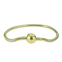 Bracelet chaîne serpent plaqué or 14 carats avec fermoir boule lisse, fabrication en gros pour usine de bijoux, breloque DIY, personnalisable en petites séries